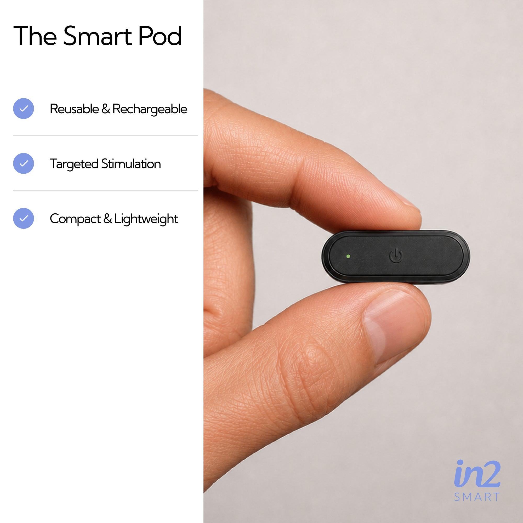in2 Smart Device Kit -includes Smart Pod, Smart Case, 10 single use Contact Pads and Power Cable